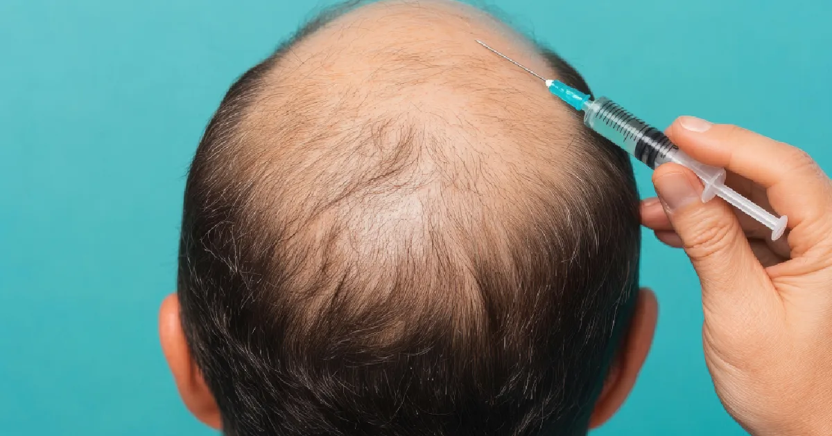 Doctor giving Injection of hair restoration in Jacksonville, FL